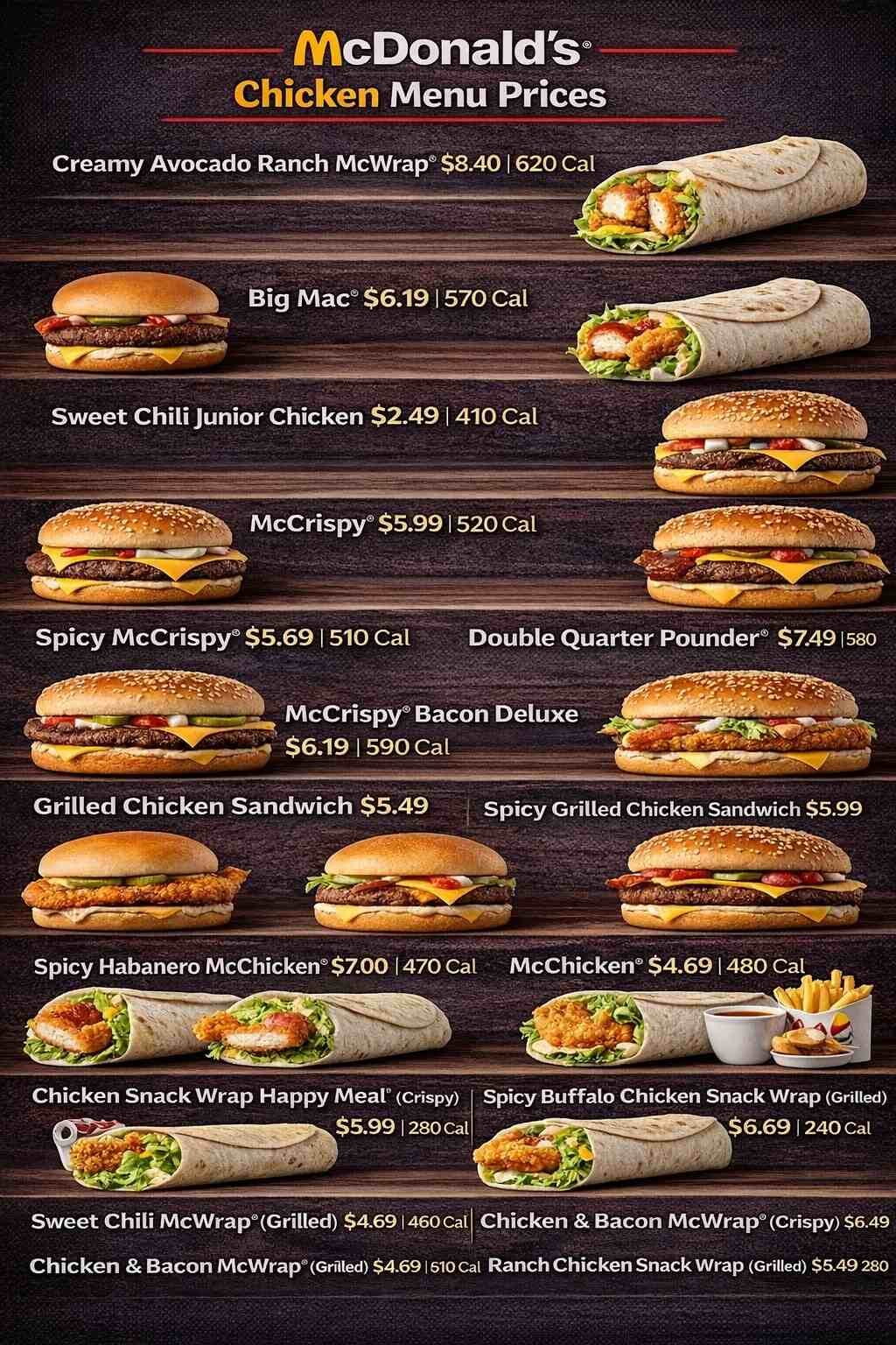 Mcdonald's Chicken Menu