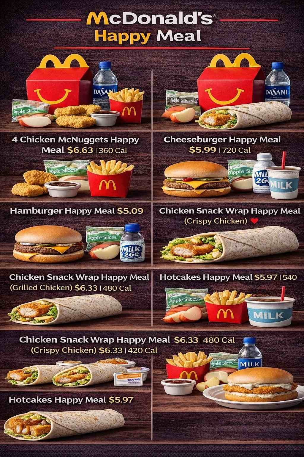 Mcdonald's Happy Meal Menu